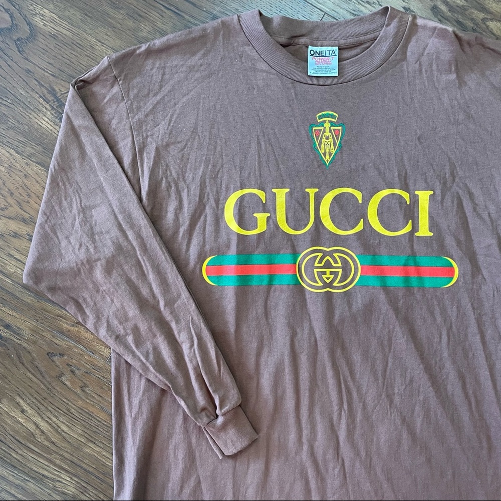 Vintage Gucci Single Stitch Long Sleeve T-Shirt XL